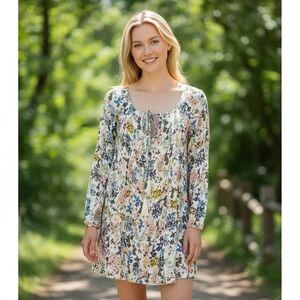 Umgee Boho Chic Floral Peasant Tunic Dress New